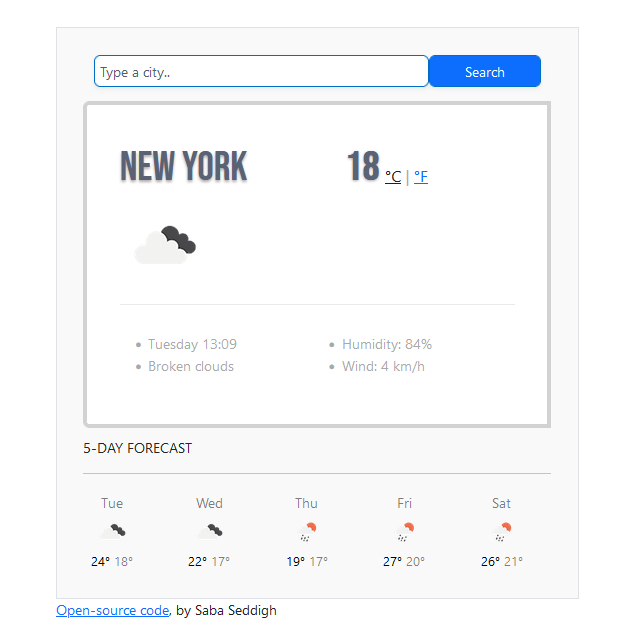 Weather project preview